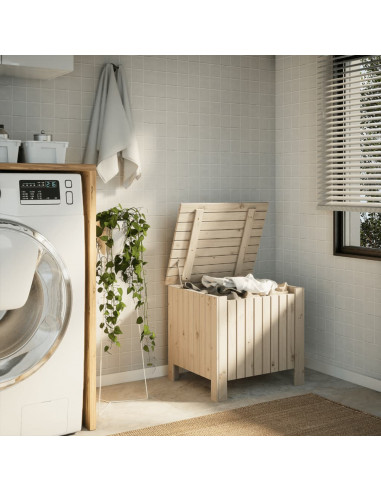 Contenitore con Coperchio RANA 60x49x54 cm Legno Massello Pino