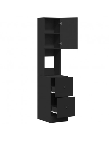 Mobile da Cucina Nero 35x50x180 cm Legno Multistrato