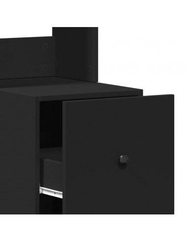 Mobile da Cucina Nero 35x50x180 cm Legno Multistrato