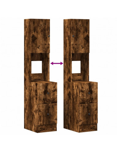 Mobile da Cucina Rovere Fumo 35x50x180 cm Legno Multistrato