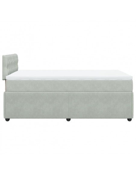 Giroletto a Molle con Materasso Grigio Chiaro 120x200cm Velluto