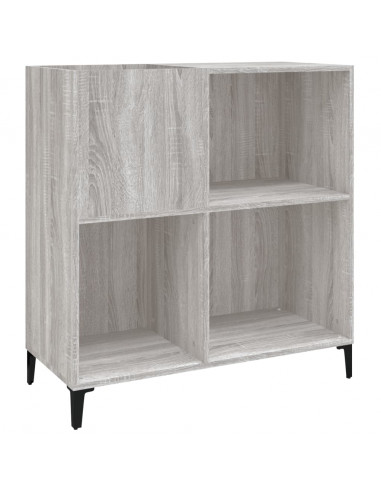 Mobile Porta Dischi Grigio Sonoma 84,5x38x89 Legno Multistrato
