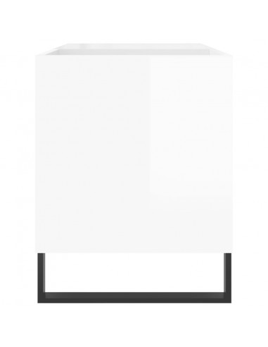 Mobile Porta Dischi Bianco Lucido 85x38x48 cm Legno Multistrato
