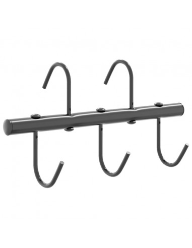 Supporto Briglie con 5 Ganci Girevoli Nero in Acciaio