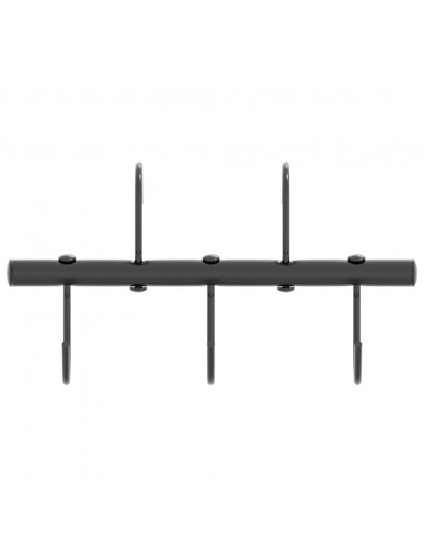 Supporto Briglie con 5 Ganci Girevoli Nero in Acciaio