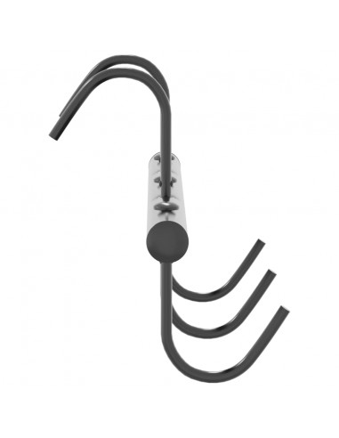 Supporto Briglie con 5 Ganci Girevoli Nero in Acciaio