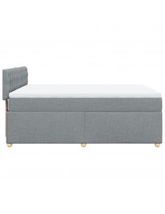 Giroletto a Molle con Materasso Grigio Chiaro 140x200cm Tessuto 2