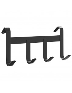 Supporto Briglie con 4 Ganci Nero in Acciaio 2