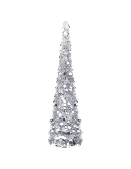 Albero di Natale Artificiale Apribile Argento 180 cm PET
