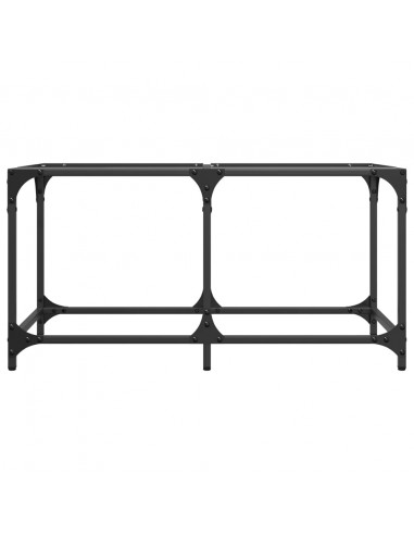 Tavolini con Piano Vetro Trasparente 2 pz 78,5x40x40 cm Acciaio