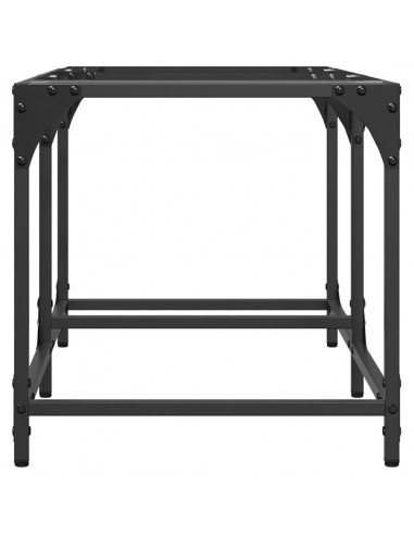 Tavolini con Piano Vetro Trasparente 2 pz 78,5x40x40 cm Acciaio