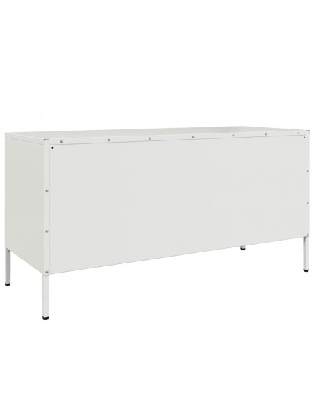 Mobile TV Bianco 100,5x39x50,5 cm in Acciaio