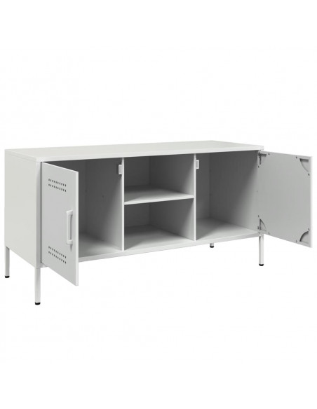 Mobile TV Bianco 100,5x39x50,5 cm in Acciaio
