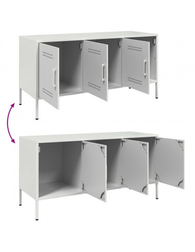 Mobile TV Bianco 100,5x39x50,5 cm in Acciaio