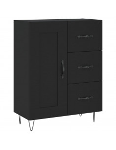 Credenza Nera 69,5x34x180 cm in Legno Multistrato 2