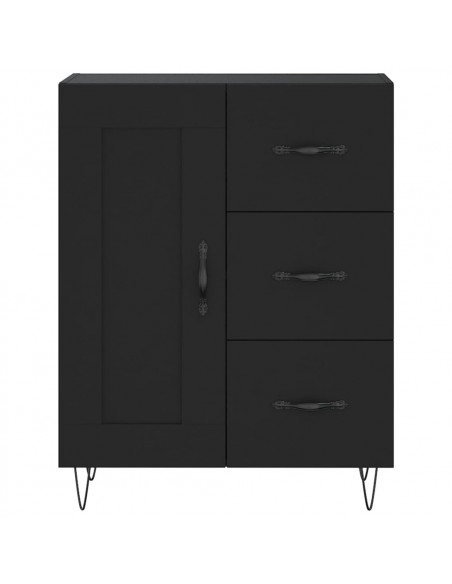Credenza Nera 69,5x34x180 cm in Legno Multistrato