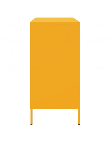 Credenza Giallo Senape 68x39x79 cm in Acciaio