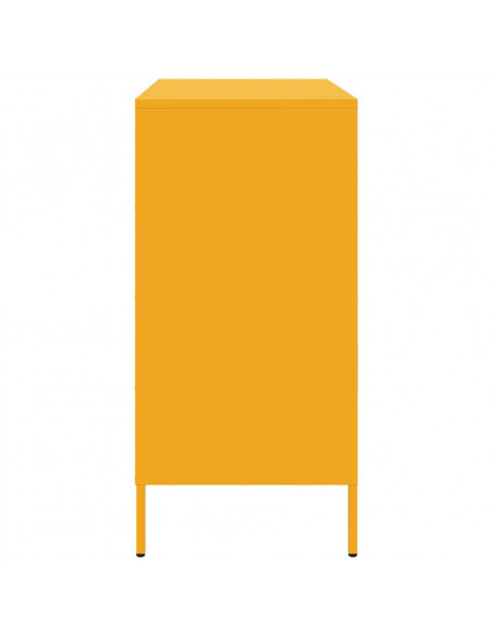 Credenza Giallo Senape 68x39x79 cm in Acciaio