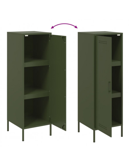 Credenza Verde Oliva 36x39x113 cm in Acciaio