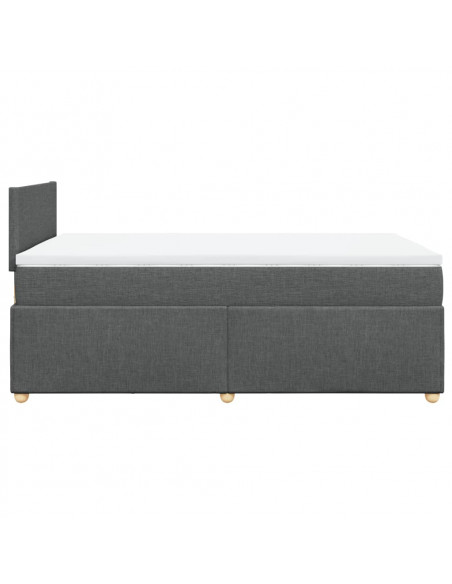 Giroletto a Molle con Materasso Grigio Scuro 120x200 cm Tessuto