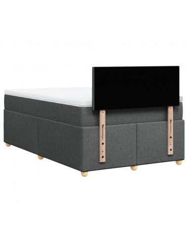 Giroletto a Molle con Materasso Grigio Scuro 120x200 cm Tessuto