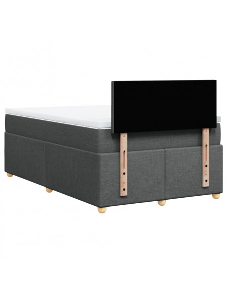 Giroletto a Molle con Materasso Grigio Scuro 120x200 cm Tessuto