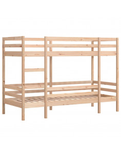 Letto a Castello 90x200 cm in Legno Massello di Pino 2