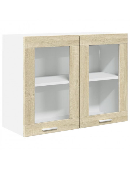 Mobile Pensile Vetro Rovere Sonoma 80x31x60cm Legno Multistrato