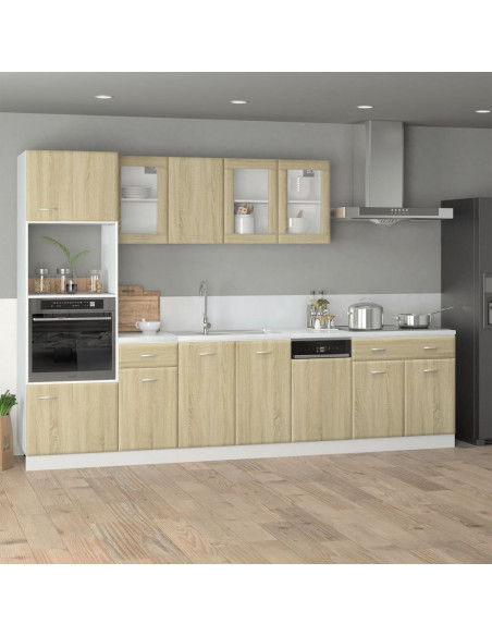 Mobile Pensile Vetro Rovere Sonoma 80x31x60cm Legno Multistrato