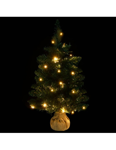 Albero di Natale Preilluminato con Palline Verde 60 cm
