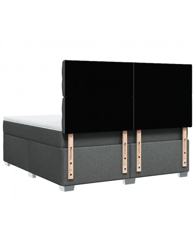 Giroletto a Molle con Materasso Grigio Scuro 180x200 cm Tessuto