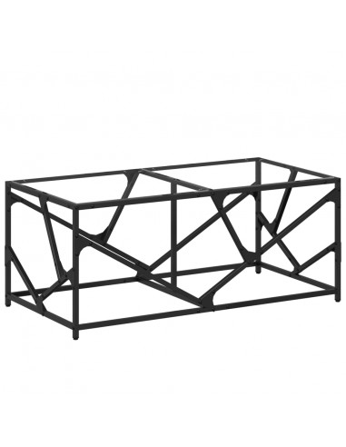 Tavolini con Piano Vetro Trasparente 2 pz 98,5x50x41cm Acciaio