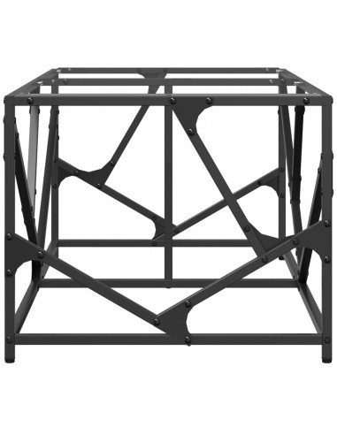 Tavolini con Piano Vetro Trasparente 2 pz 98,5x50x41cm Acciaio