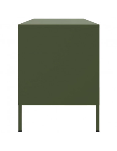 Mobile TV Verde Oliva 100,5x39x50,5 cm in Acciaio