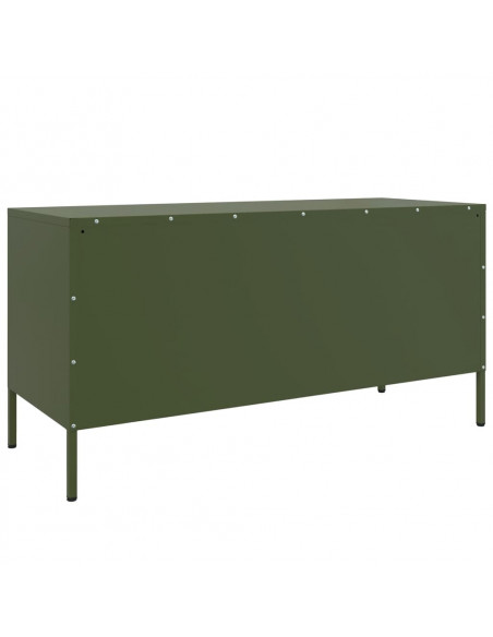 Mobile TV Verde Oliva 100,5x39x50,5 cm in Acciaio