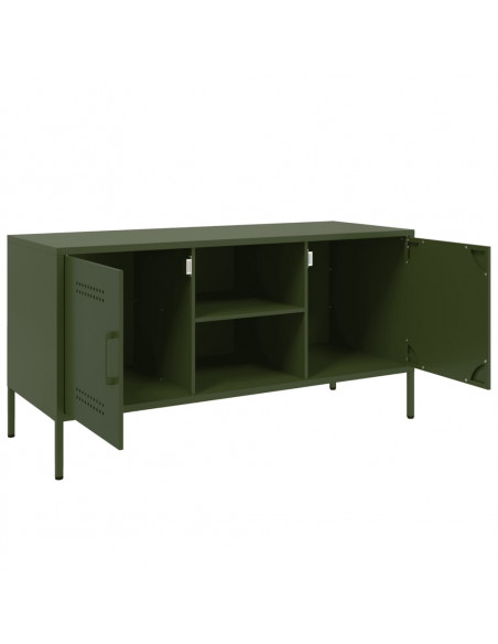 Mobile TV Verde Oliva 100,5x39x50,5 cm in Acciaio