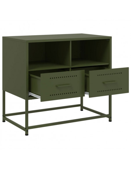 Mobile TV Verde Oliva 68x39x60,5 cm in Acciaio
