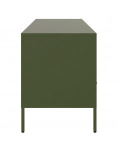 Mobile TV Verde Oliva 100,5x39x50,5cm Acciaio Laminato a Freddo 2