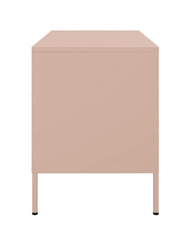 Mobili TV 2pz Rosa 68x39x50,5 cm in Acciaio
