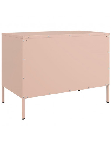 Mobili TV 2pz Rosa 68x39x50,5 cm in Acciaio