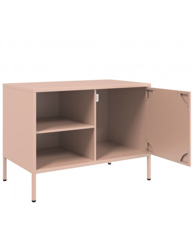 Mobili TV 2pz Rosa 68x39x50,5 cm in Acciaio