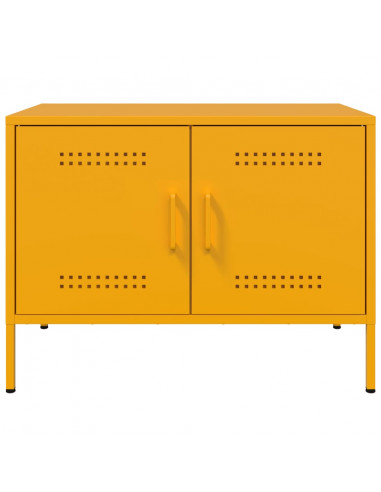 Mobili TV 2 pz Giallo Senape 68x39x50,5 cm in Acciaio