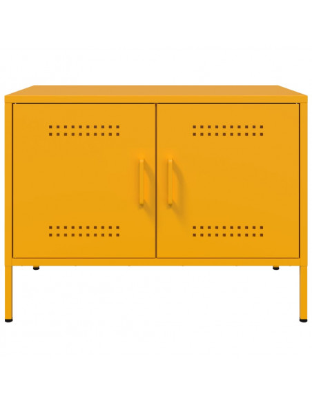 Mobili TV 2 pz Giallo Senape 68x39x50,5 cm in Acciaio