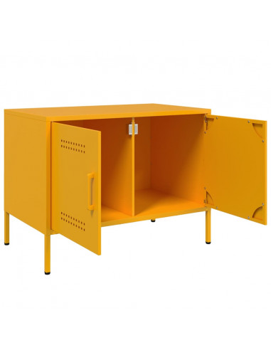 Mobili TV 2 pz Giallo Senape 68x39x50,5 cm in Acciaio