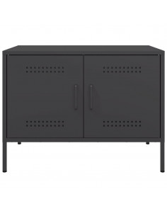 Mobili TV 2pz Neri 68x39x50,5 cm in Acciaio 2