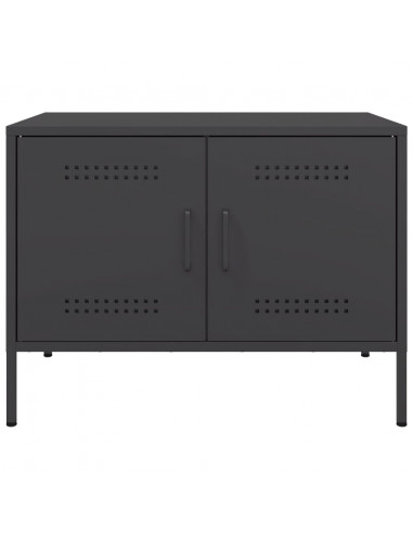 Mobili TV 2pz Neri 68x39x50,5 cm in Acciaio