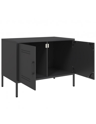 Mobili TV 2pz Neri 68x39x50,5 cm in Acciaio