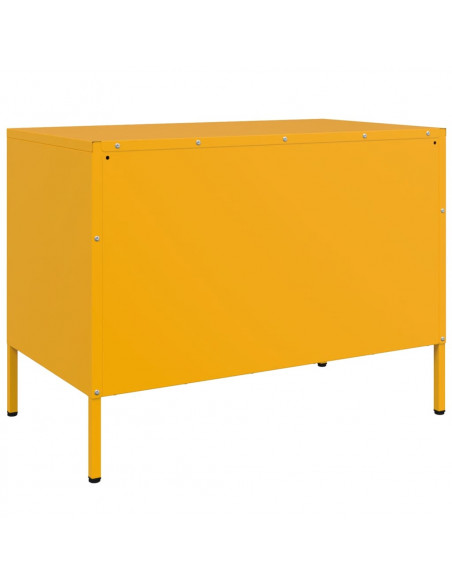 Mobile TV Giallo Senape 68x39x50,5 cm in Acciaio