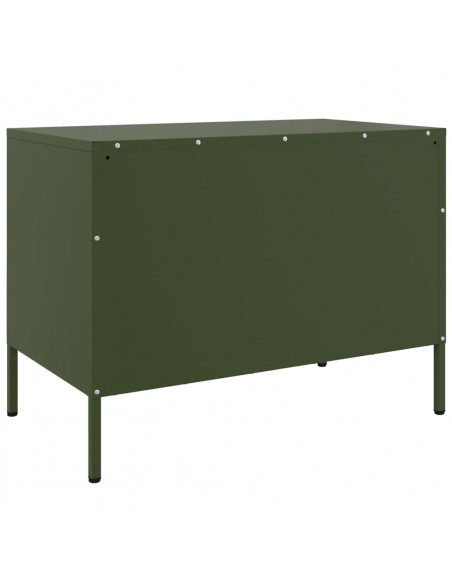 Mobile TV Verde Oliva 68x39x50,5 cm in Acciaio