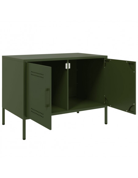 Mobile TV Verde Oliva 68x39x50,5 cm in Acciaio